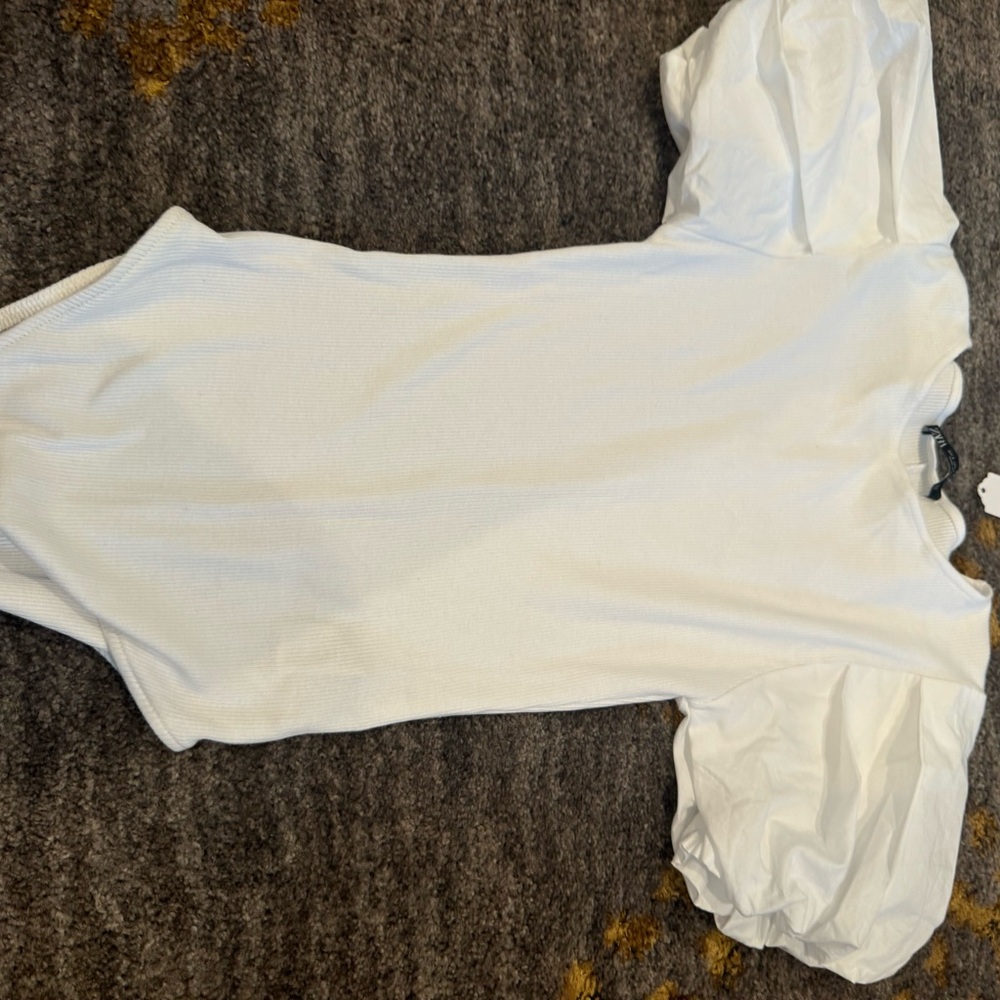 White Zara balloon bodysuit